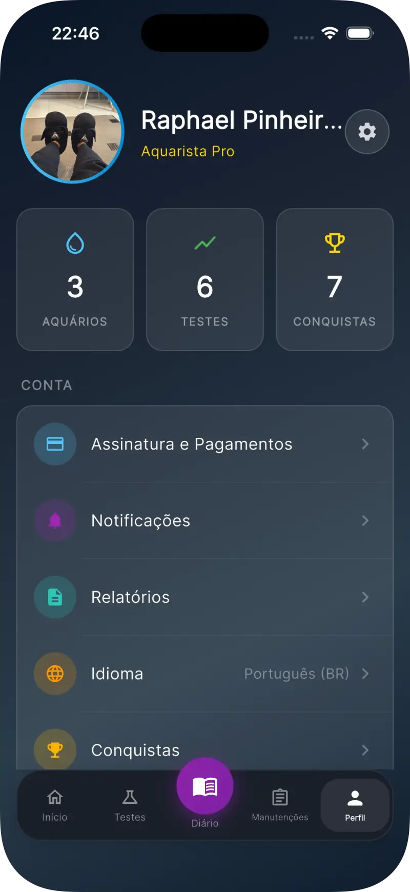 ReefFlow: app de aquário marinho - Tags
